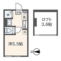 ＣＯＲＥ ＳＴＹＬＥ板橋 1階ワンルームの間取り