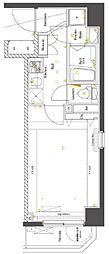 AZEST千鳥町 1Kの間取図画像