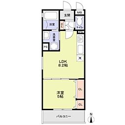 門真市城垣町アパート 1LDKの間取図画像