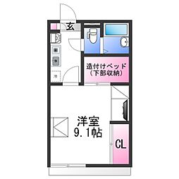 レオパレス今福 1階1Kの間取り