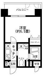 JR山手線 田町駅 徒歩5分の賃貸マンション 4階1Kの間取り