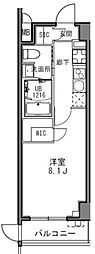 S-RESIDENCE目黒大岡山 1Kの間取図画像