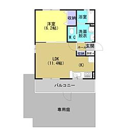 オアシスコート 1LDKの間取図画像