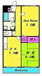 クリード 2DKの間取図画像