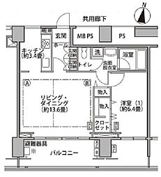 東雲キャナルコートCODAN17号棟 906 9階1LDKの間取り