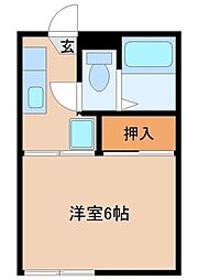 星和ハイツ 1Kの間取図画像