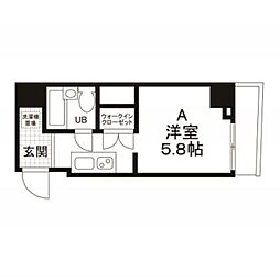 フォルテ京橋 8階ワンルームの間取り
