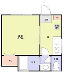 ウインズハイツ 1階1Kの間取り