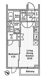 ニド本蓮沼 1階1LDKの間取り