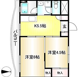 ダイヤモンドビル 2Kの間取図画像