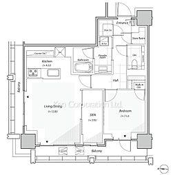 リビオレジデンス西麻布 1LDKの間取図画像