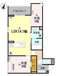 グランヴェールVII 2LDKの間取図画像