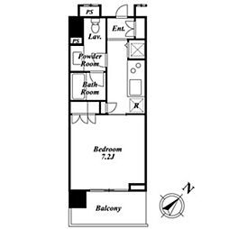 KDXレジデンス白金2 11階ワンルームの間取り