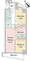 DUOSTAGE後楽園 2LDKの間取図画像
