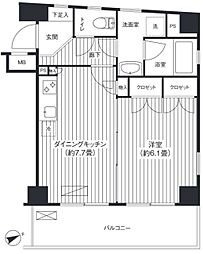麻布イーストコア 1DKの間取図画像