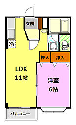 メゾン・セレッソ 1LDKの間取図画像