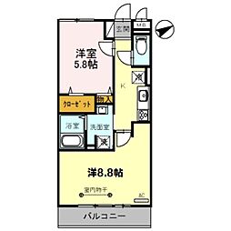 アンクレージュ 2Kの間取図画像