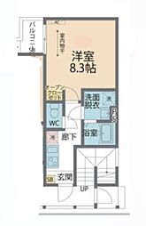相模原市緑区橋本4丁目アパート 1Kの間取図画像