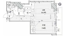 フィールA渋谷 1LDKの間取図画像