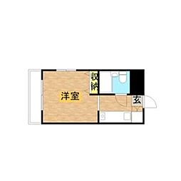 メゾン・ド・祇園 ワンルームの間取図画像