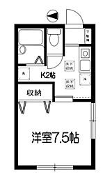 SouthernCourt1 1Kの間取図画像