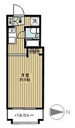 プリュメゾン駒沢 3階ワンルームの間取り
