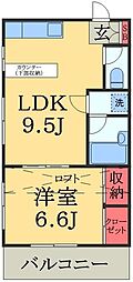 JR総武本線 都賀駅 徒歩8分の賃貸アパート 1階1LDKの間取り
