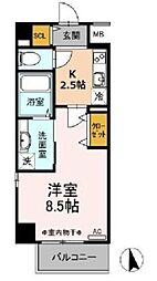 アゼリア 1Kの間取図画像