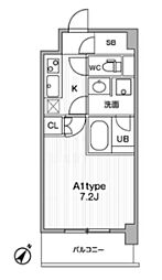 JMFResidence町田 1Kの間取図画像