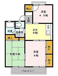 ハイツゆかり 3DKの間取図画像