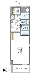 北品川アパートメント 1Kの間取図画像