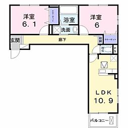 エテルノ泉南馬場 2LDKの間取図画像