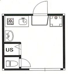 シエスタヒルズ 2階ワンルームの間取り