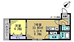 Eriu 1LDKの間取図画像