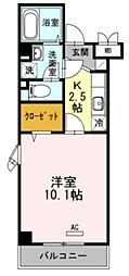 JR横浜線 八王子みなみ野駅 徒歩7分の賃貸マンション 1階1Kの間取り