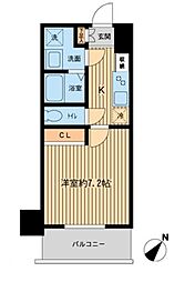JR横浜線 町田駅 徒歩4分の賃貸マンション 5階1Kの間取り