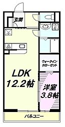 JR中央線 高尾駅 徒歩6分の賃貸マンション 2階1LDKの間取り