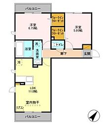 エスペランサA 2LDKの間取図画像