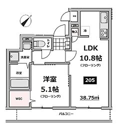 仮称）メゾン・ド・ソレイユ 2階1LDKの間取り