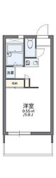 レオパレスヴィルヌーブ（12627） 2階1Kの間取り