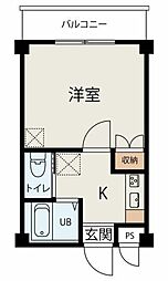 グランメゾン習志野 1Kの間取図画像