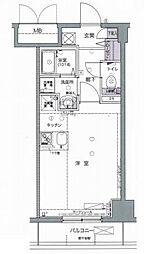 FORTIS水天宮前 2階ワンルームの間取り