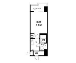 エコロジー鶴舞レジデンス 1Kの間取図画像