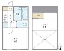 八景舎高円寺南B 2階1Kの間取り
