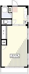 コーポ美鷹 1Kの間取図画像