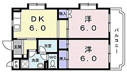 グレースマンション 2DKの間取図画像