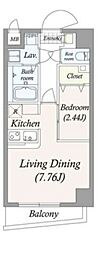 アルファコート曳舟 1LDKの間取図画像