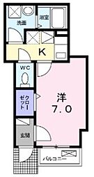 シャルマン1 1Kの間取図画像