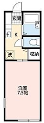 レクサスハイム 1Kの間取図画像