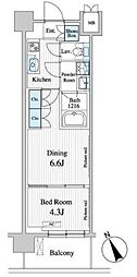 プレノ清澄庭園 1DKの間取図画像